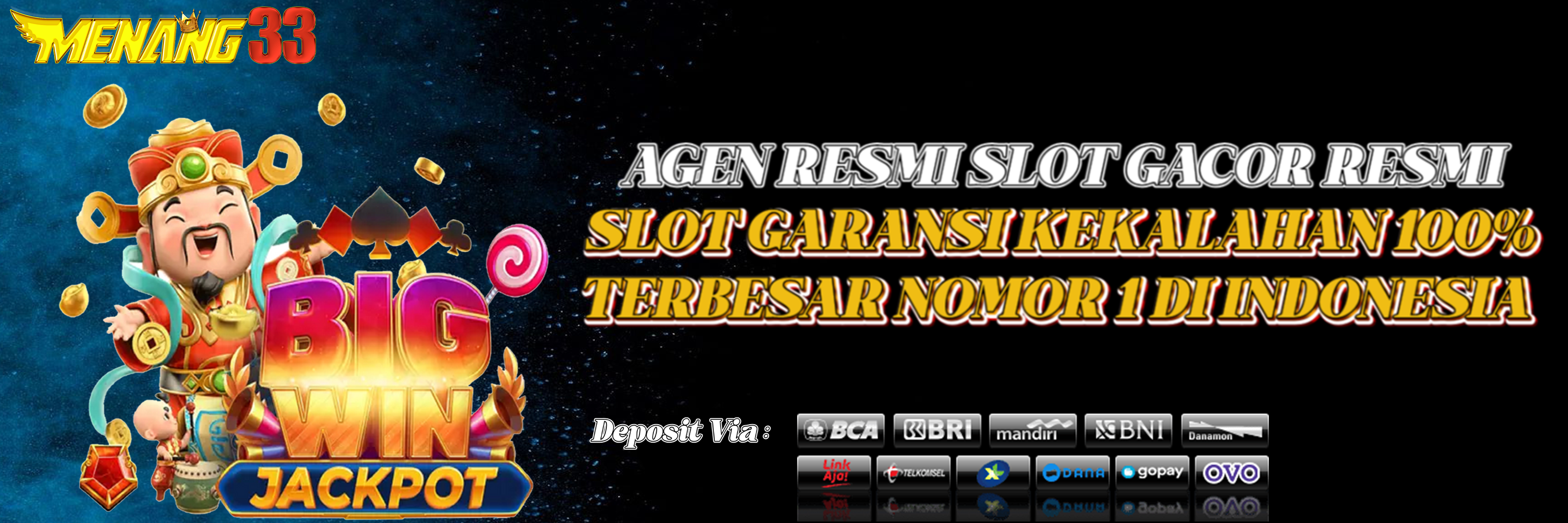 MENANG33: Situs Slot Deposit Pulsa Dana Tri Indosat 10 ribu Tanpa Potongan Bebas IP 🤯