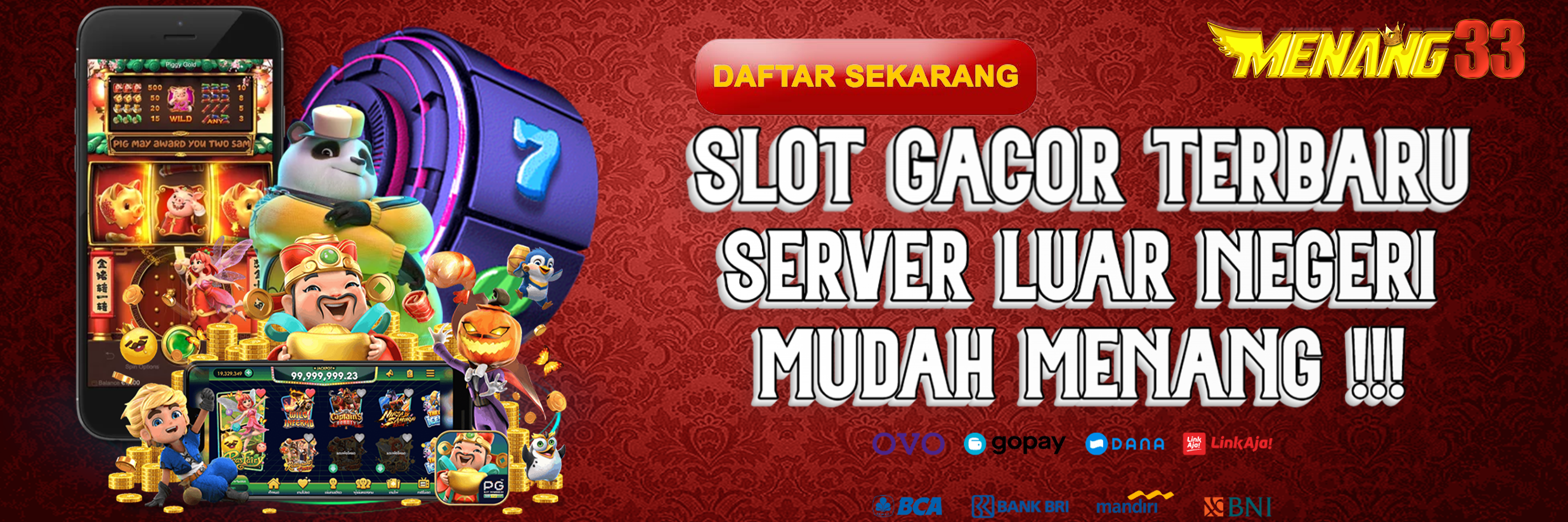 MENANG33: Agen Slot Terpercaya Promo Garansi Kekalahan 100% Uang Pasti Kembali 🎉