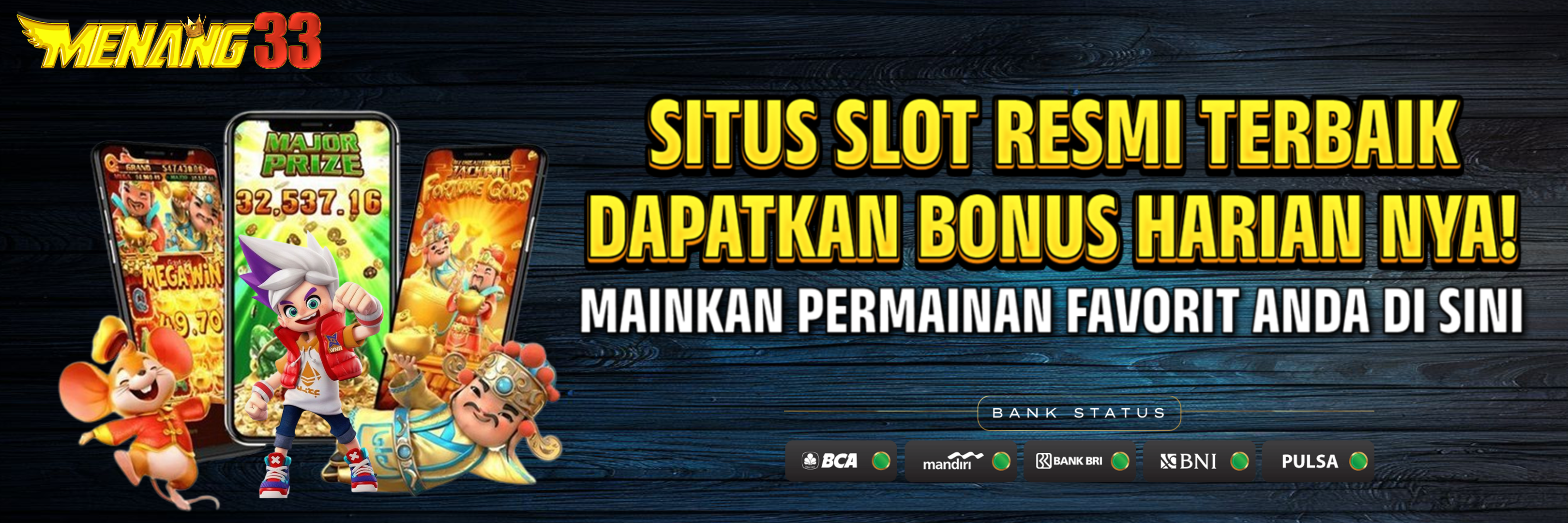 MENANG33: Daftar Situs Resmi Slot Dana 5000 Bonus Garansi 100 Kekalahan Terbaik 2024 🥇