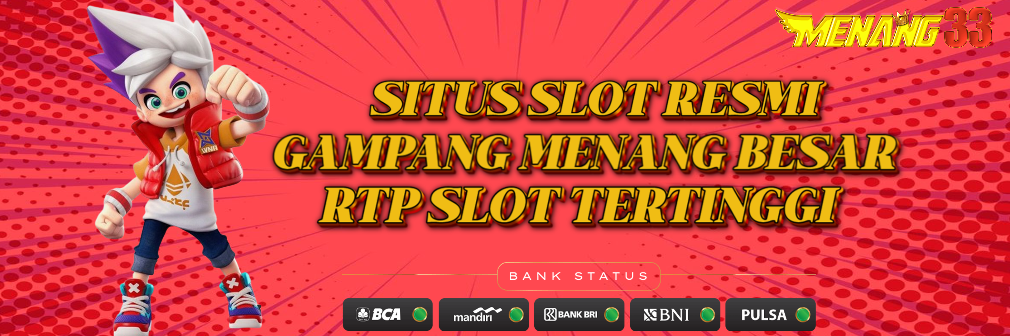 MENANG33: Link Daftar Slot Deposit Pulsa 10 Ribu Tanpa Potongan Terpercaya ⚡️