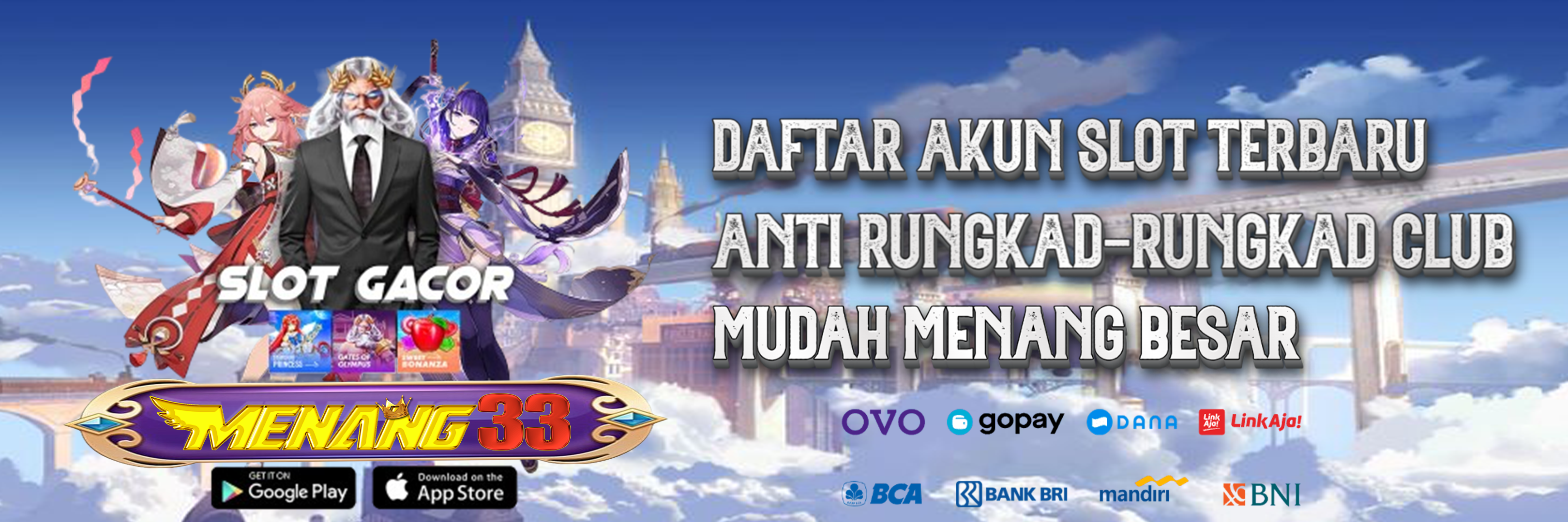 MENANG33: Daftar SLot Online Gacor Terbaru Anti Rungkad Promo Bonus Rolling 10% 🌟